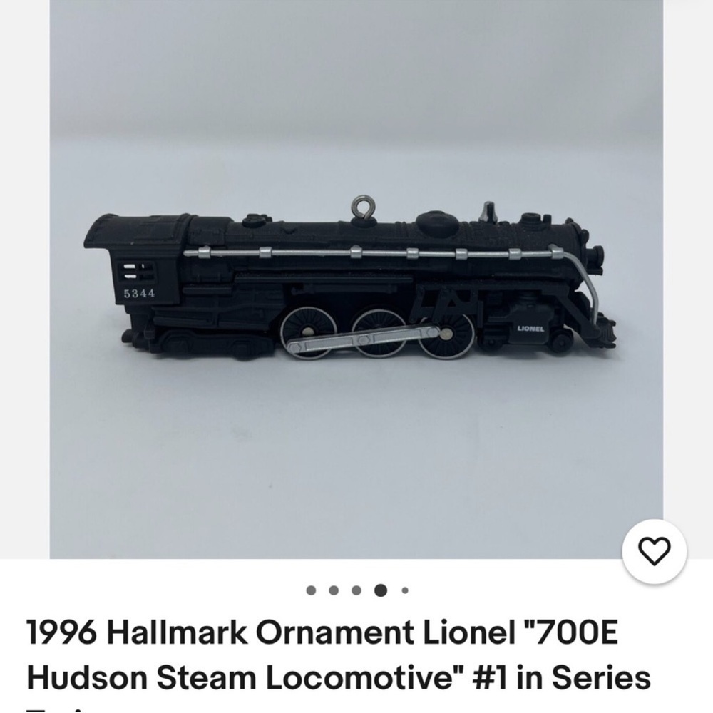 1996 Hallmark Keepsake Ornament Lionel 700E Hudson Steam Locomotive #1 in Series